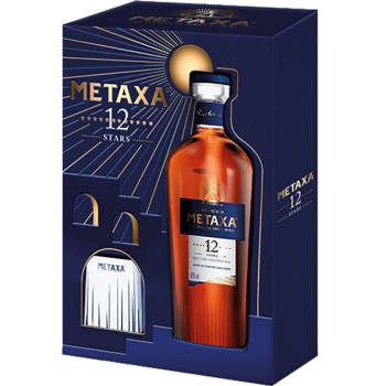 Metaxa Brandy 12-Sterne in Geschenkpackung mit Glas 40 % vol.