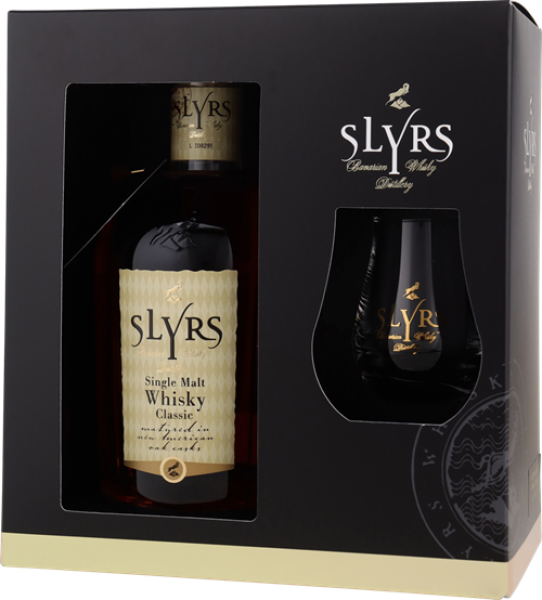 Slyrs Single Malt Whisky Classic Geschenkpackung mit Glas 43 % vol.